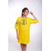 Embroidered Classic Dress "Rose Garden" Yellow